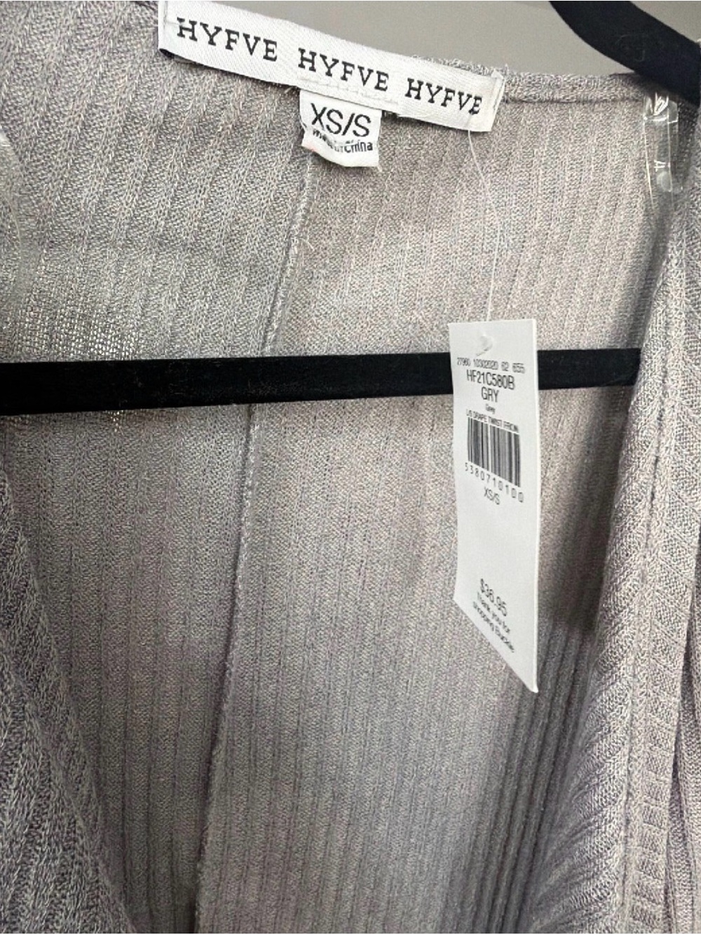 Buckle Ribbed Draped Open-Front Cardigan - Picture 2 of 2